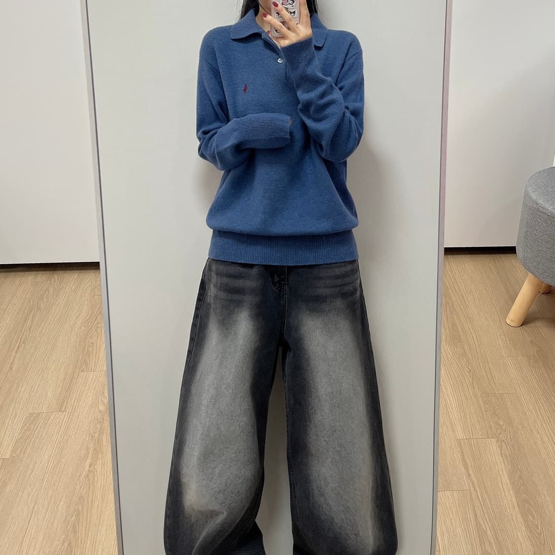 폴로 랄프로렌 버건디 포니 소라 램스울 카라 니트 상품이미지1