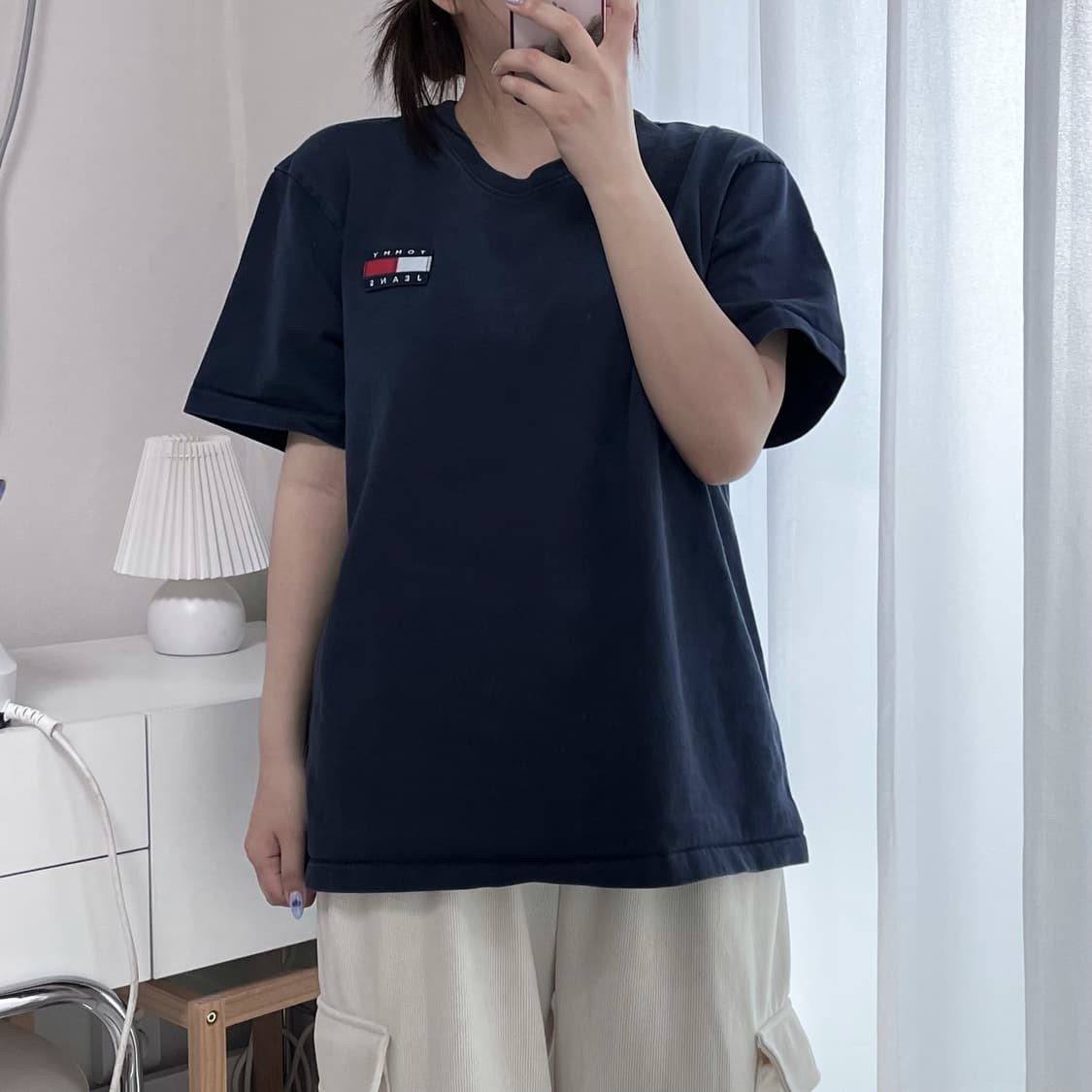 [정품] 타미 네이비 패치로고 라운드 반팔티 [ XL ] 상품이미지2