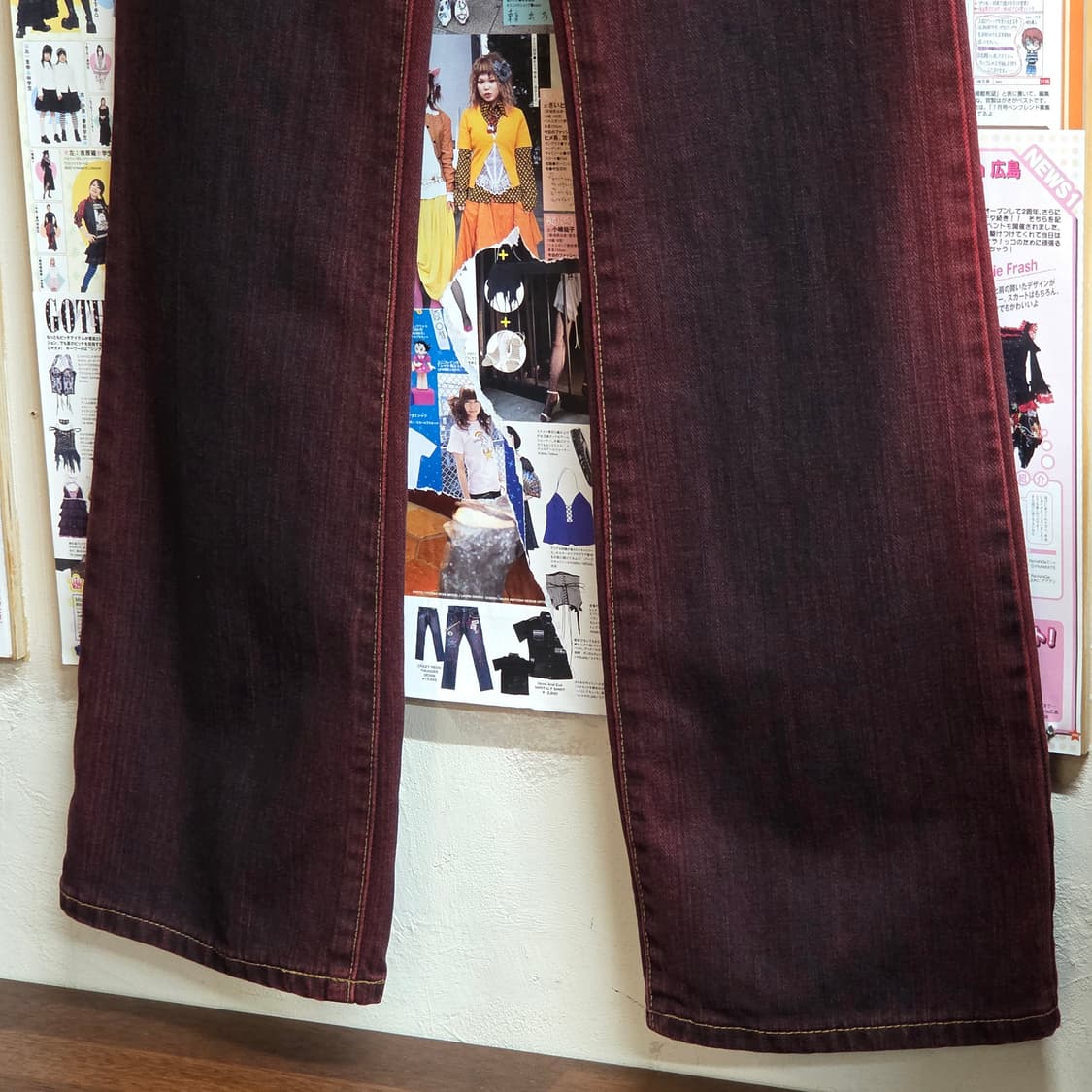 JPN 랭글러 버건디 워싱 부츠컷 팬츠 상품이미지7