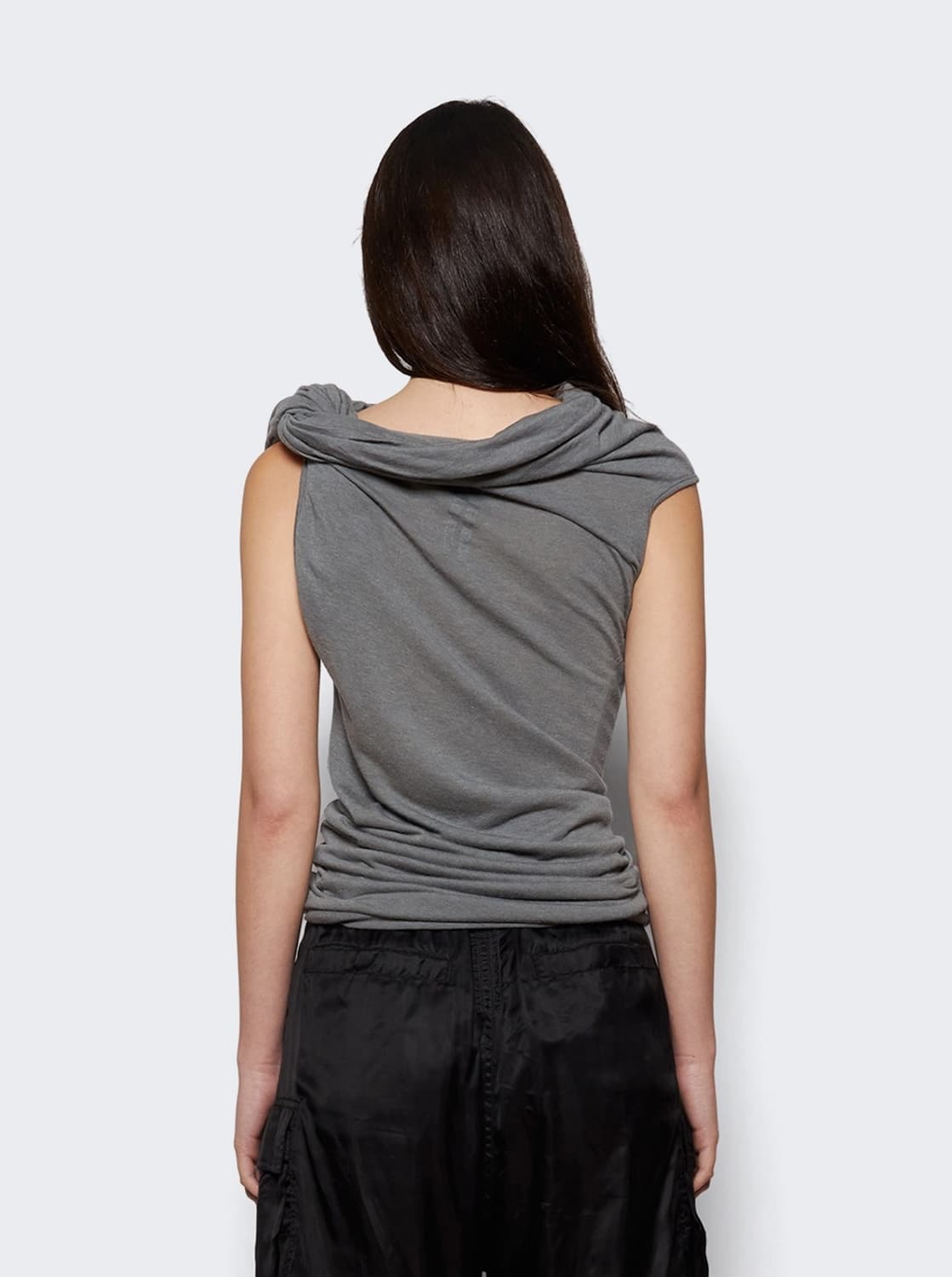 [38,40,42]릭오웬스 드레이프 트위스트 슬리브리스 탑/그레이 상품이미지3