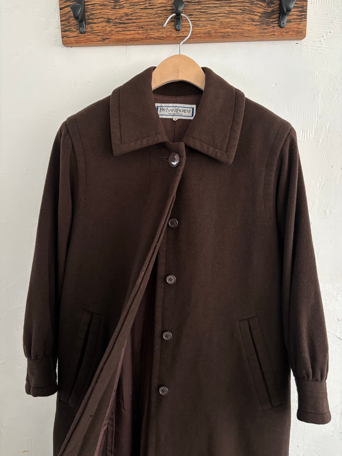 Yves Saint Laurent 입생로랑 90s 브라운 울 롱코트 상품이미지7