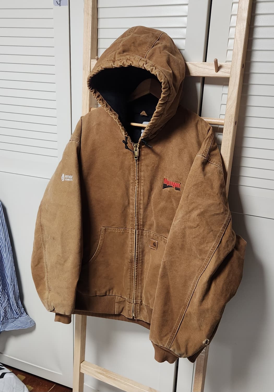 칼하트 J130 BRN 엑티브 후드 자켓 된장 상품이미지2