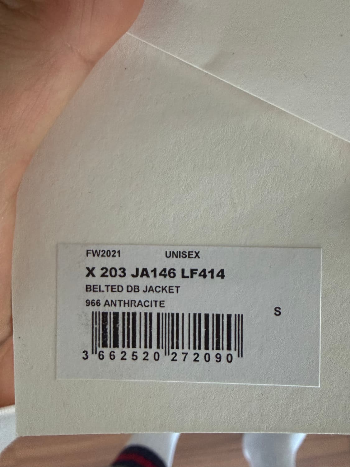 르메르 벨티드 더블 브레스티드 자켓 앤트러사이트 S size  상품이미지5