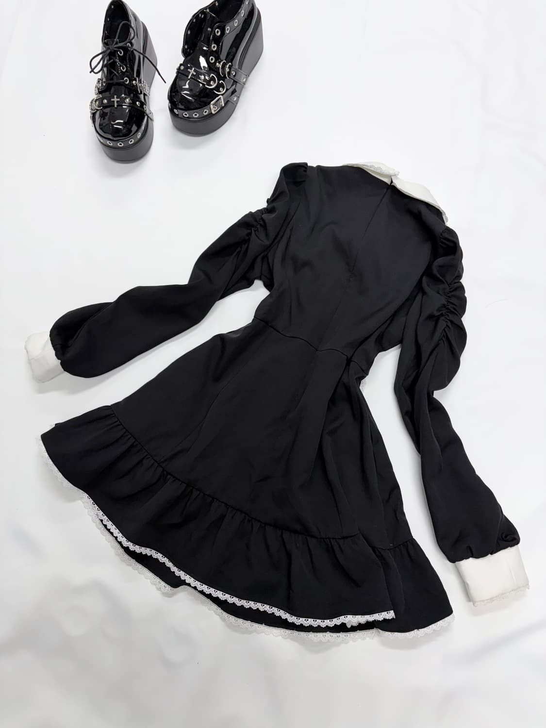 양지뢰 고스로리 셔링 원피스 디어리 서브컬쳐 일본빈티지 상품이미지3