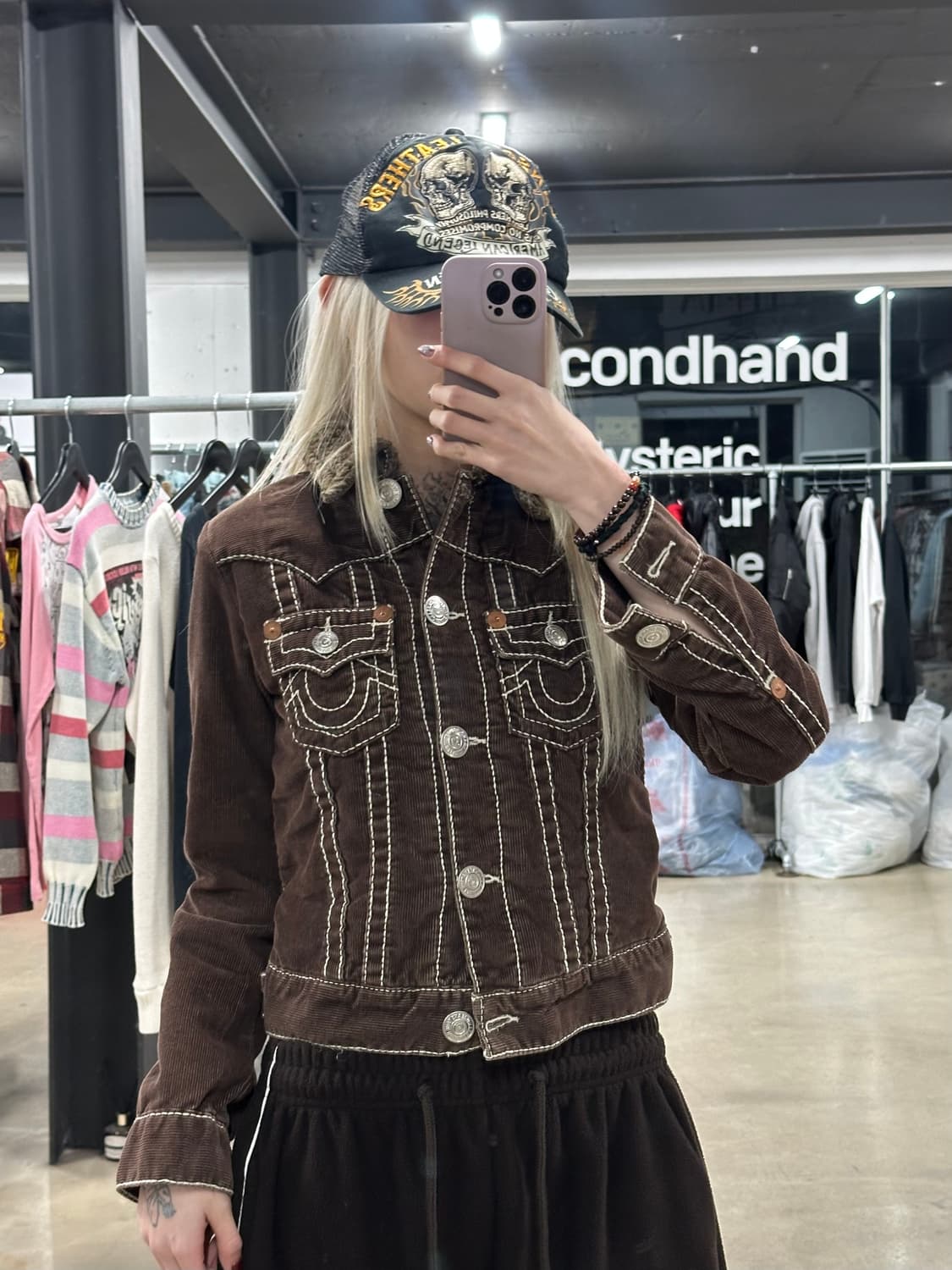 True Religion 브라운 코듀로이 쉐르파 자켓 상품이미지2