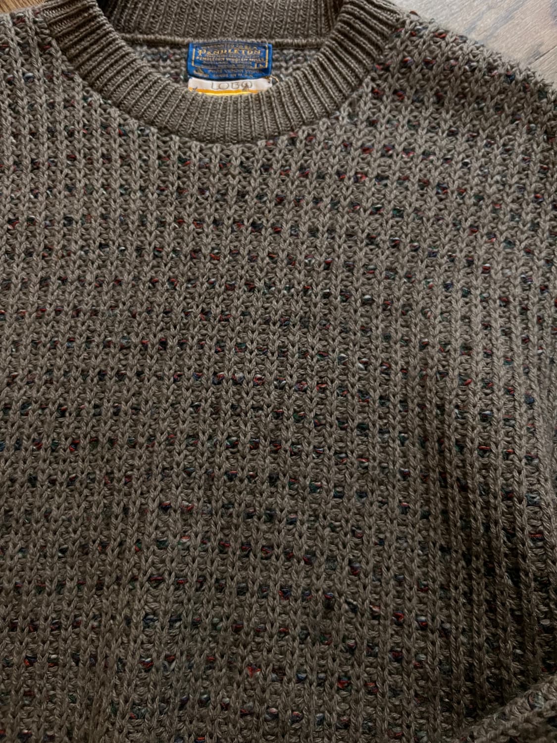 [L]70's 펜들턴 LOBO 퓨어 울 보카시 와플 니트 상품이미지3