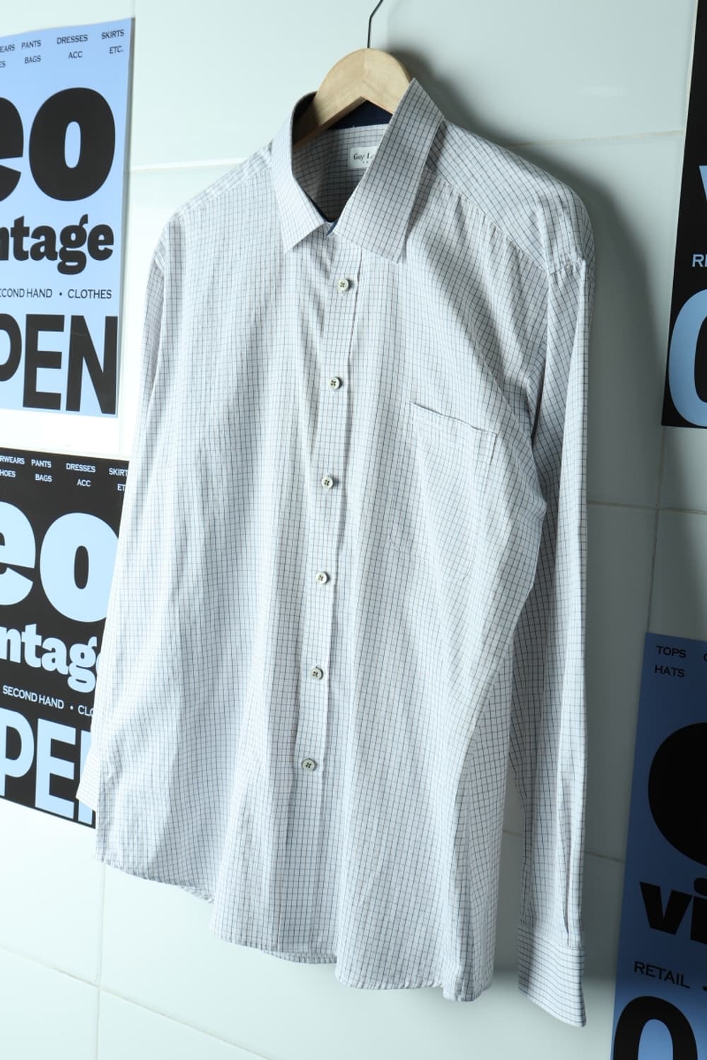 (2XL) 기라로쉬 셔츠 남방 빅사이즈 무지 살짝체크-H32709 상품이미지1