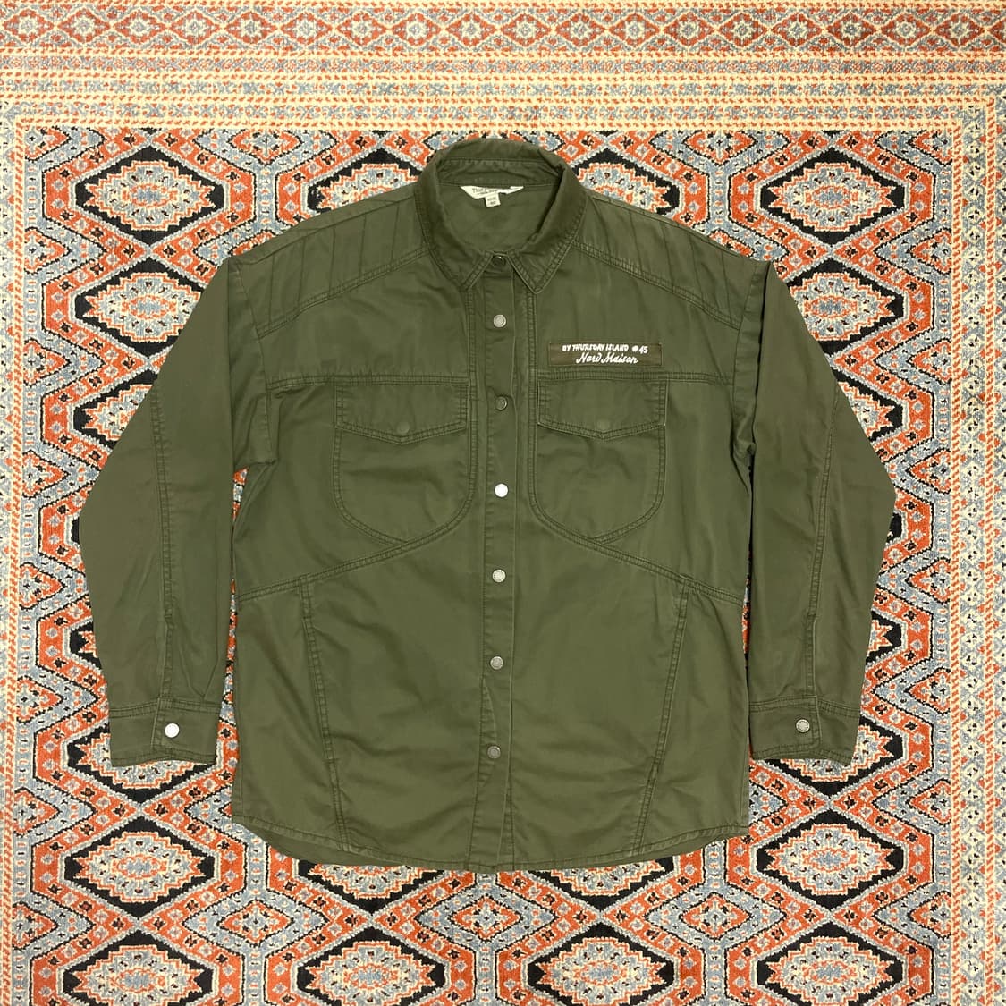 써스데이아일랜드 카키 웨스턴셔츠 여성S 상품이미지1