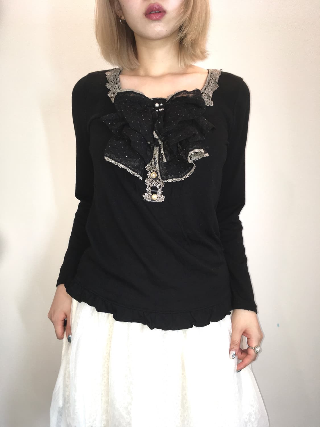 axes femme 액시즈팜 리본 프릴 티셔츠 상품이미지6