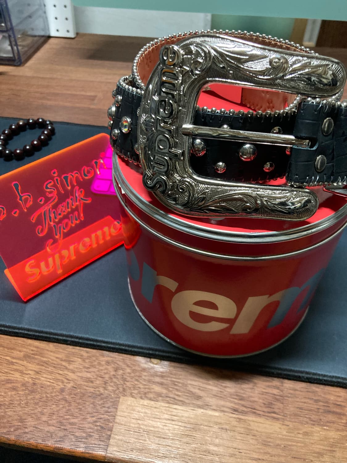 슈프림 X B.B 사이먼 스터드 벨트 블랙 상품이미지2