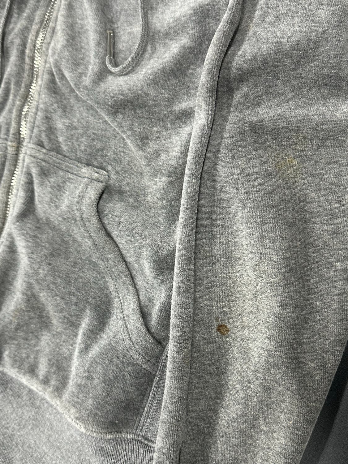 쥬시 꾸뛰르 그레이 벨벳 후드집업 상품이미지6