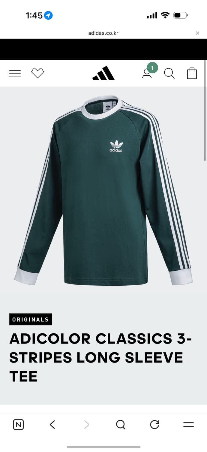 아디컬러 클래식 3줄 긴팔 티 상품이미지1