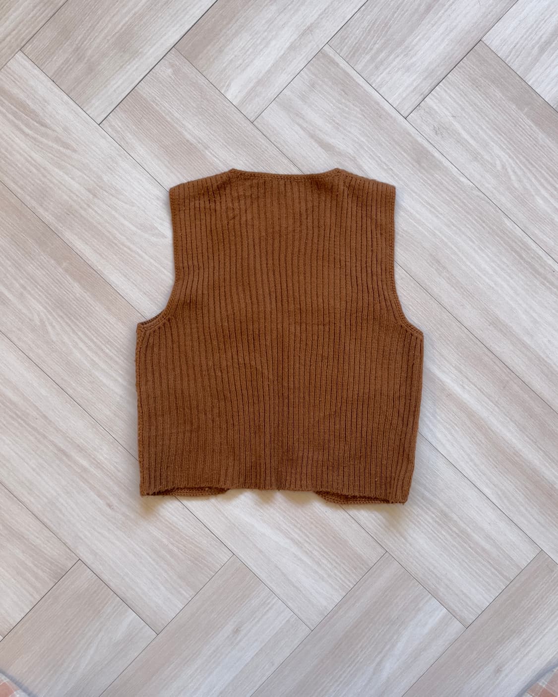 [Vintage] Suede Knit Vest (Camel) 상품이미지4