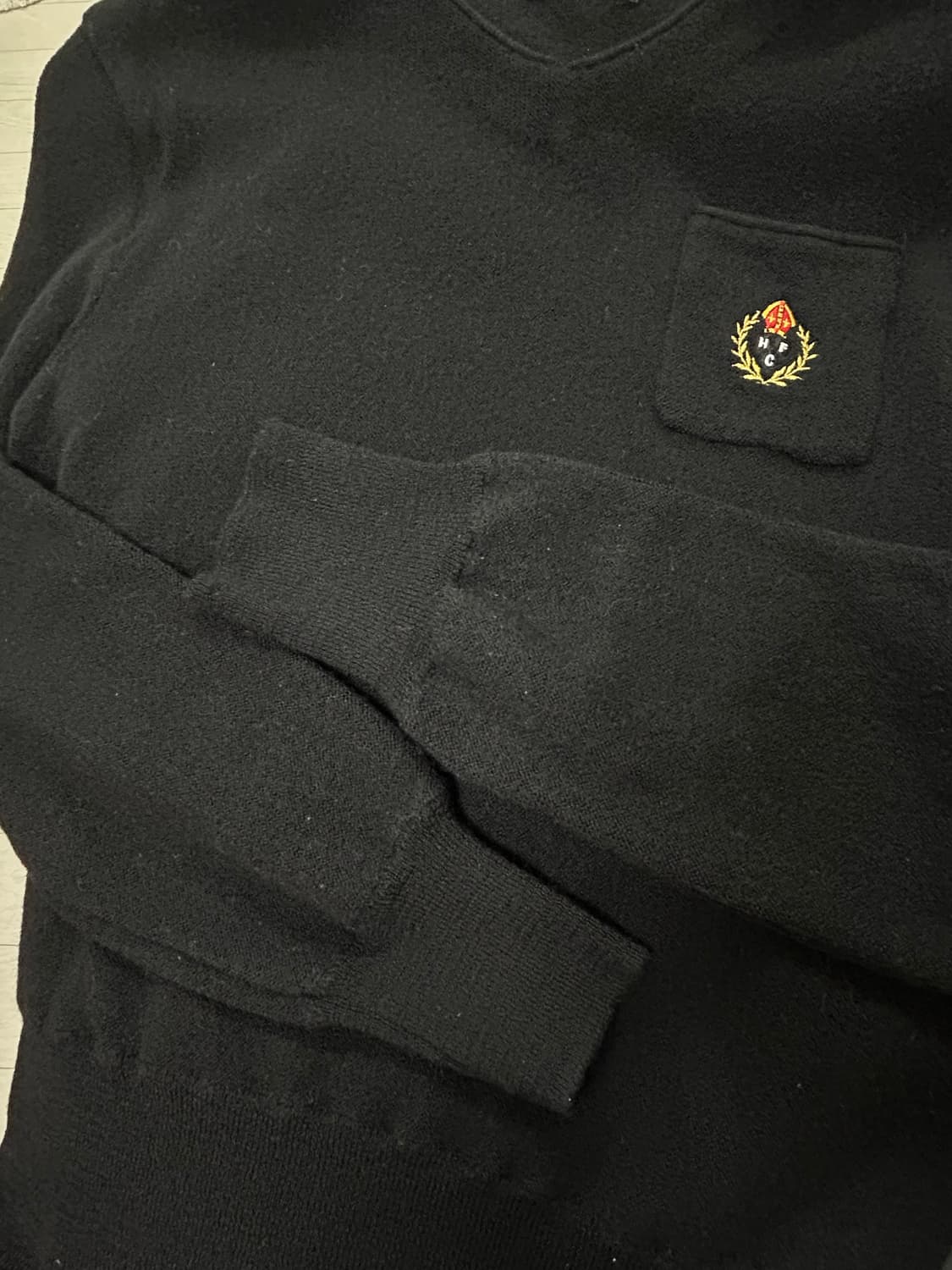 헤리티지플로스 브이넥 니트 블랙 상품이미지6