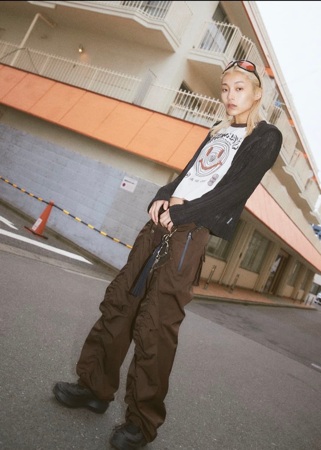 [S] 노우웨이브 나일론 유니섹스 퍼커링 팬츠 브라운 상품이미지1