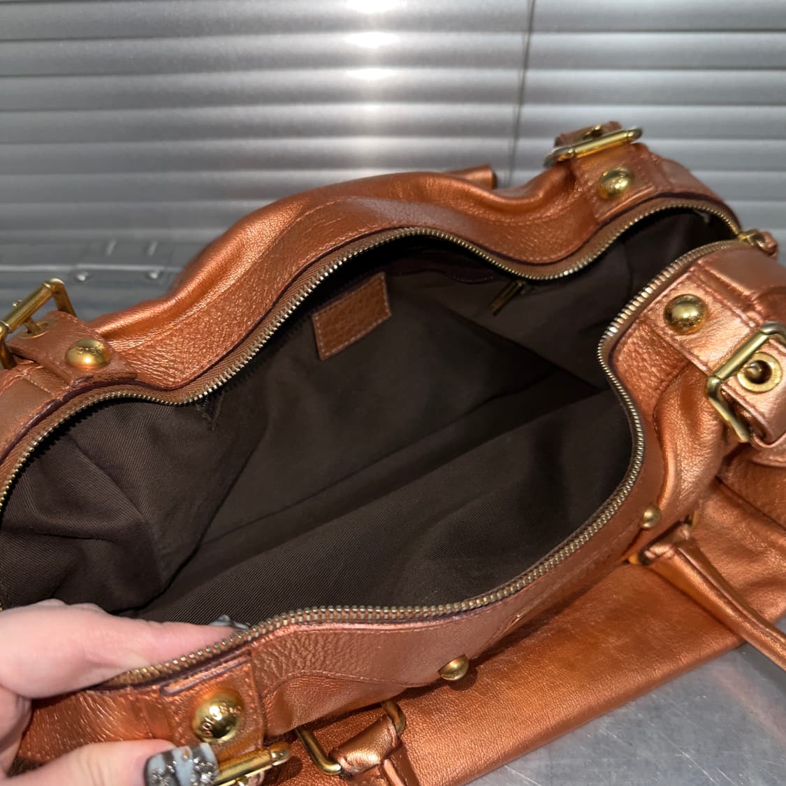 00s 빈티지 돌체앤가바나 코퍼 가죽 가방 상품이미지6