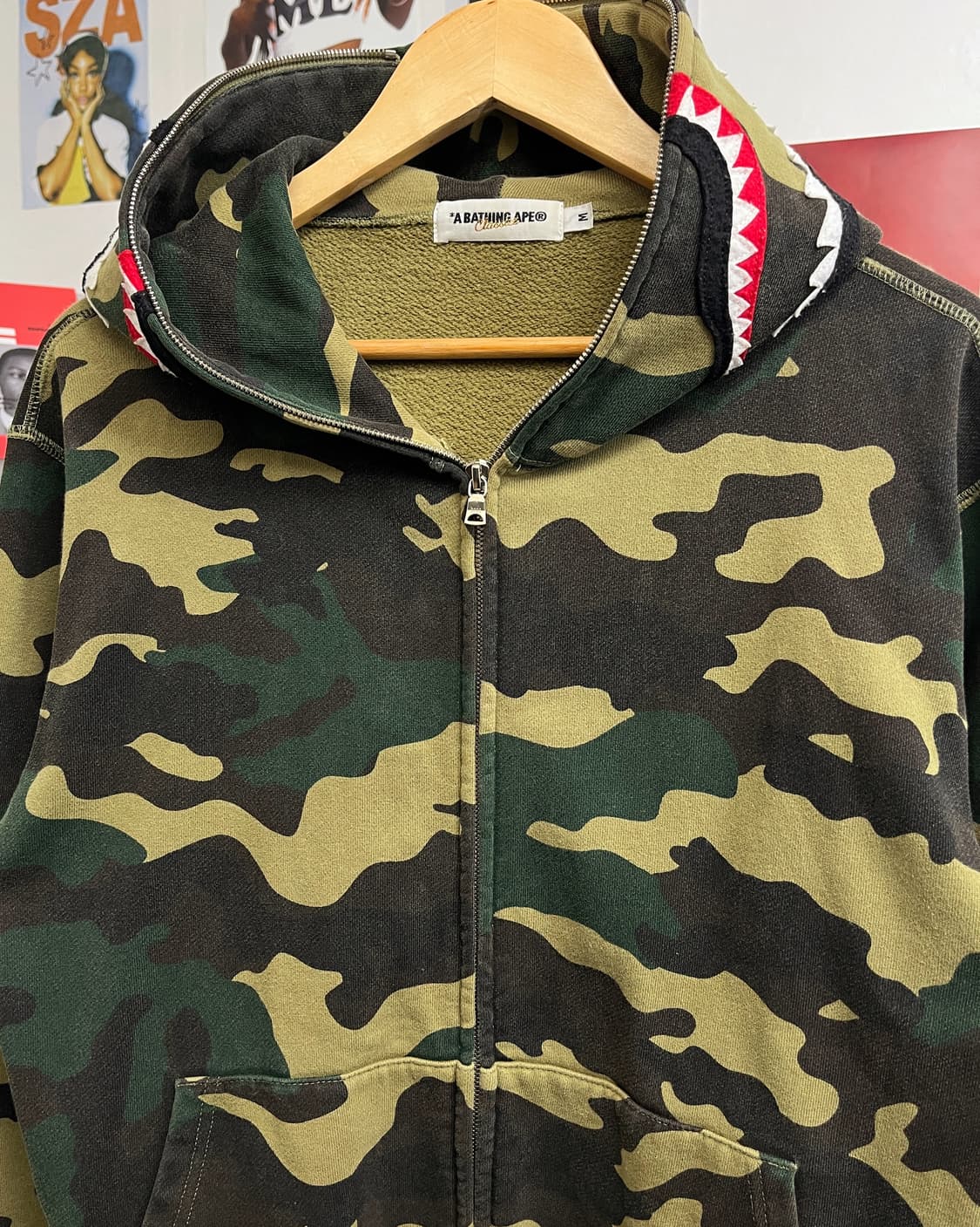 베이프 우드랜드 카모 샤크 후드집업 녹계 상품이미지6