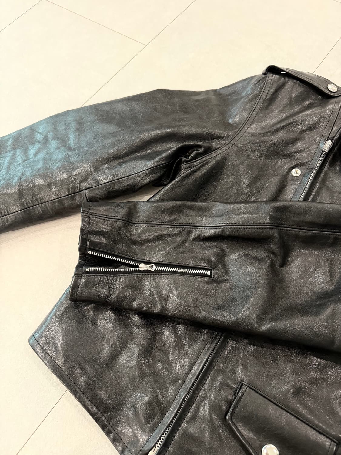 (미착용) 오라리 더블 라이더 자켓 L사이즈 팝니다 상품이미지6