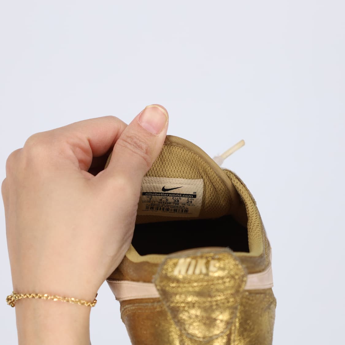 24CM 나이키 글리터 골드 스니커즈 0304H1 상품이미지7