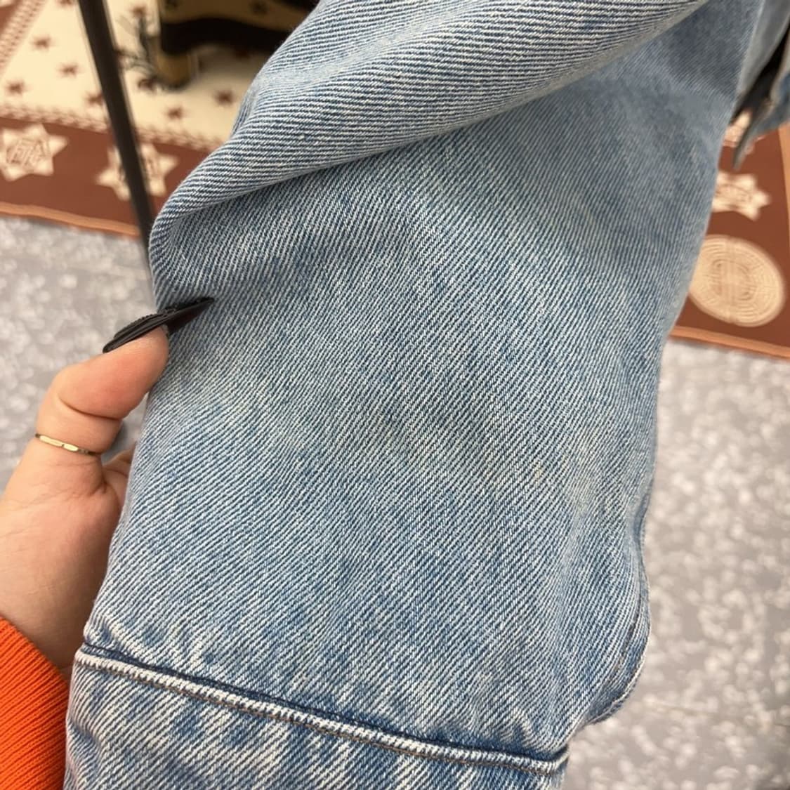 랭글러 히어로 빈티지 트러커 연청 데님자켓 L C08613 상품이미지8