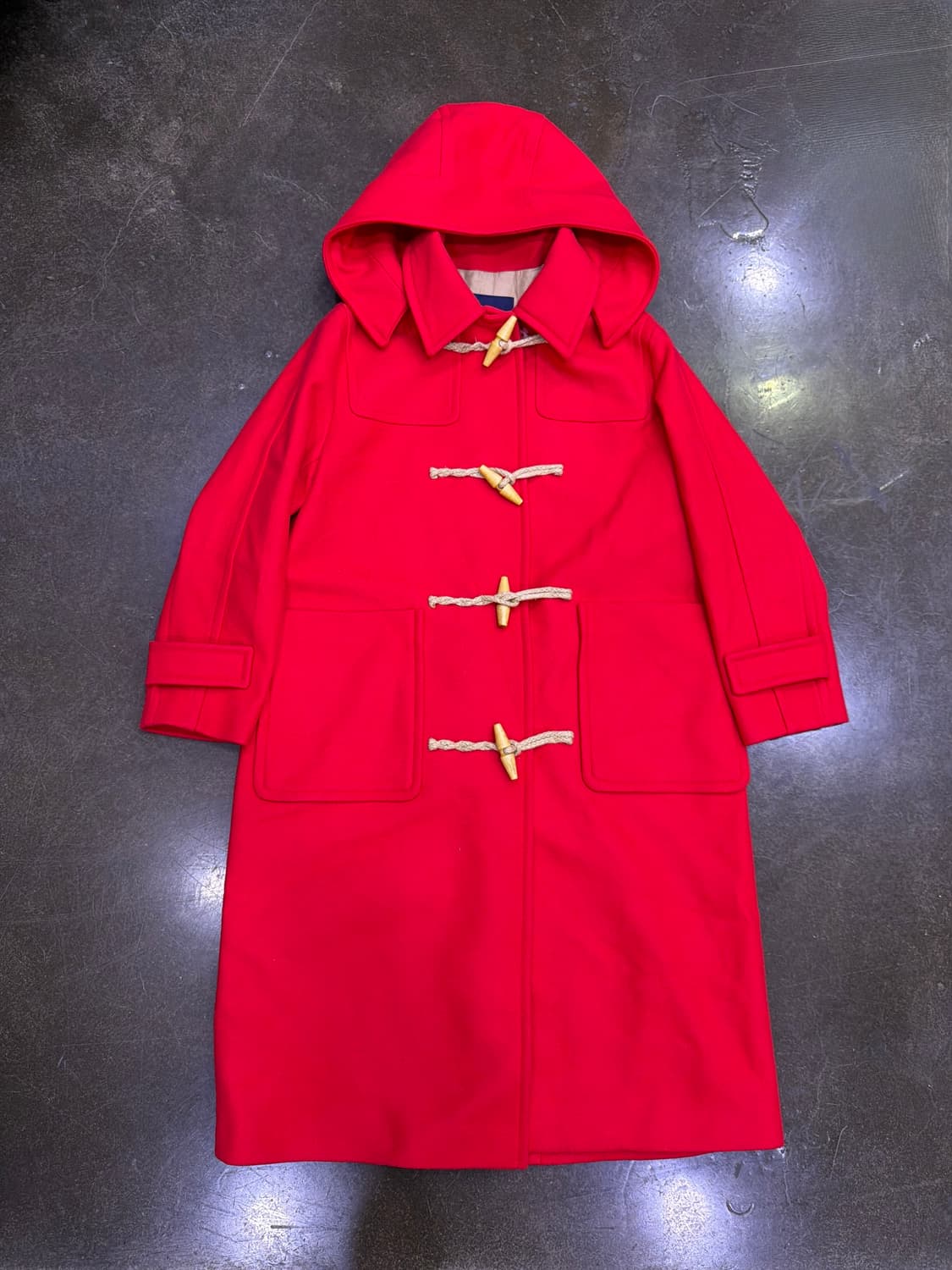 빈폴 레이디스 솔리드 롱 더플코트 떡볶이 코트 레드 90 상품이미지3