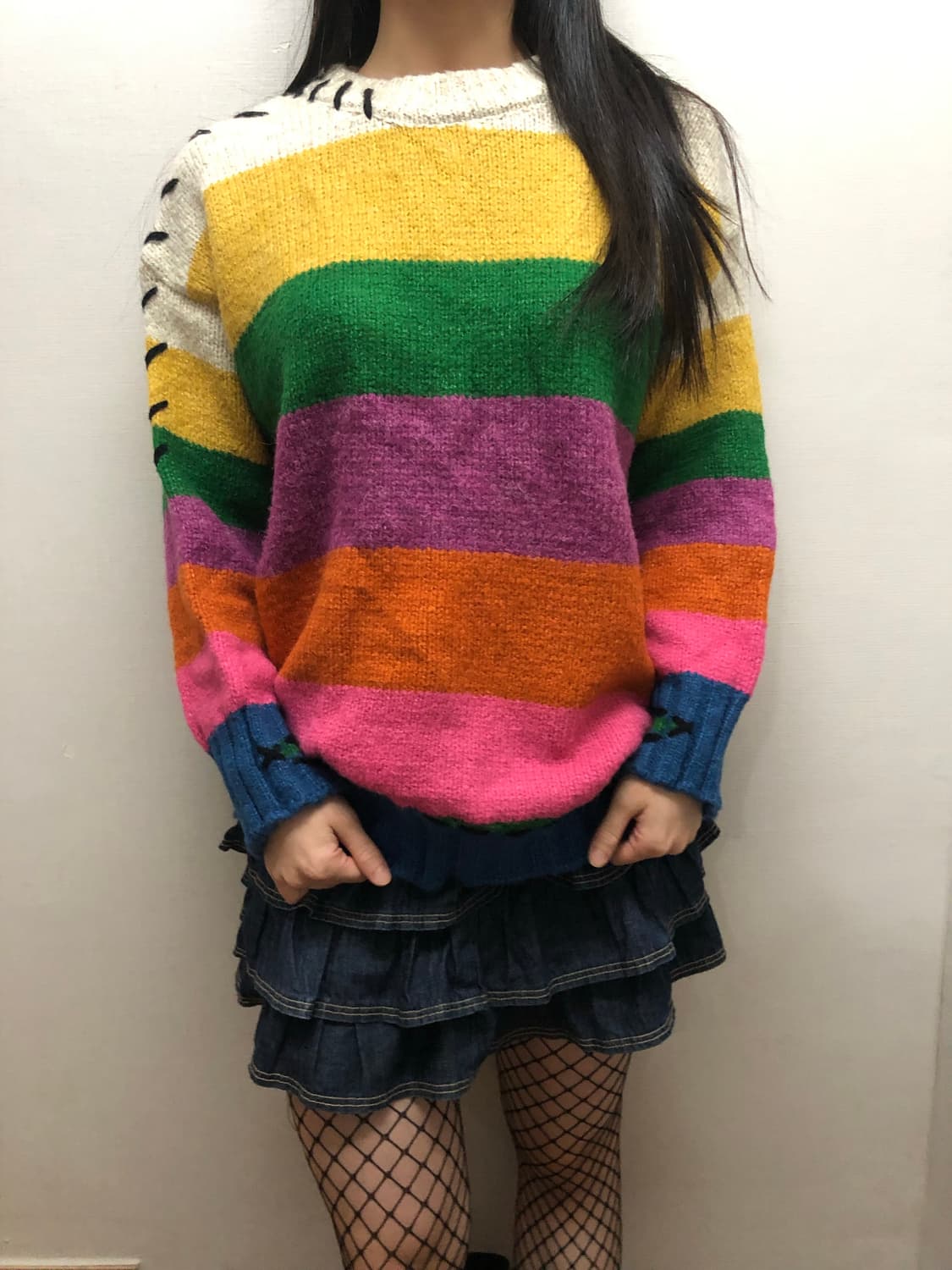 빈티지 비비드 컬러 스프라이트 니트 상품이미지4
