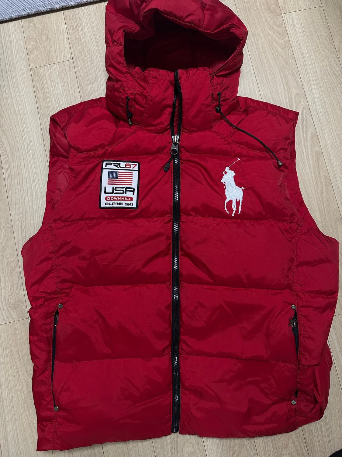 폴로 빅포니 성조기 usa 조끼패딩 105-110 상품이미지1