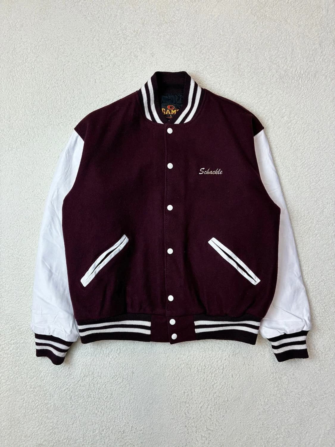 80's USA game Lockport 가죽 바시티 자켓 PN6016 상품이미지4