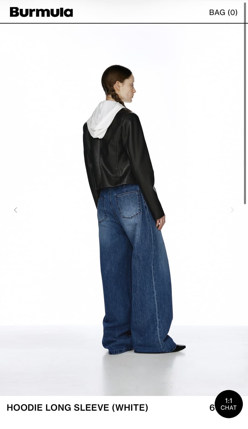 버뮬라 후디 롱 슬리스리스 화이트 상품이미지3