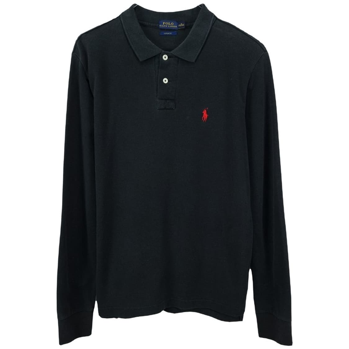 [폴로 랄프로렌] 포니 로고 자수 긴팔 카라티 블랙 M19496 상품이미지2