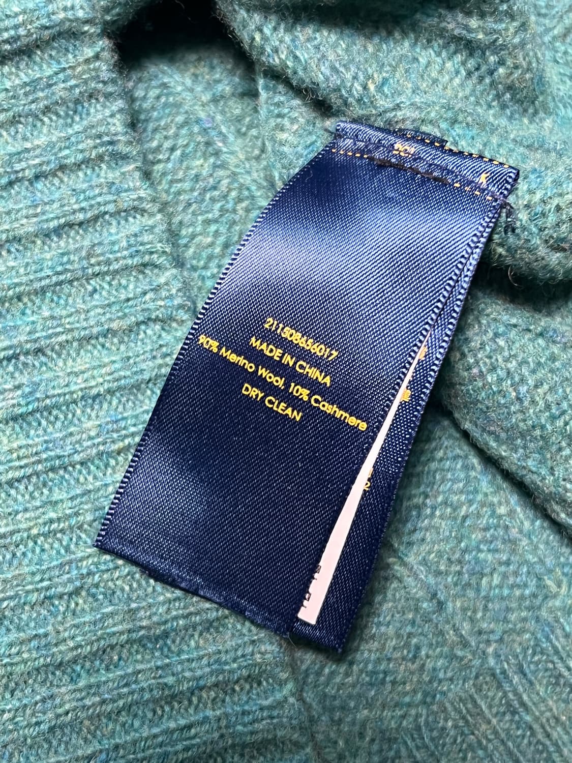 폴로랄프로렌 울캐시미어 브이넥 꽈배기 니트 s 그린 상품이미지5