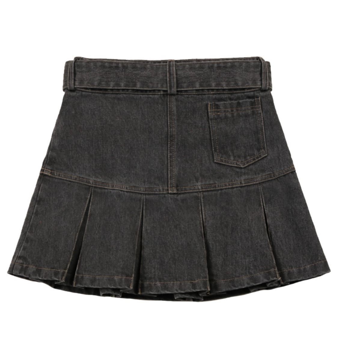 팬시클럽 데님 플리츠 벨트 스커트 상품이미지2