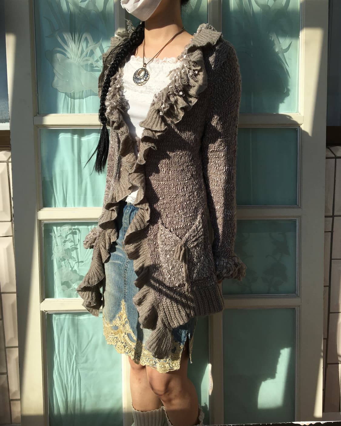 Ruffle point knit cardigan 상품이미지7