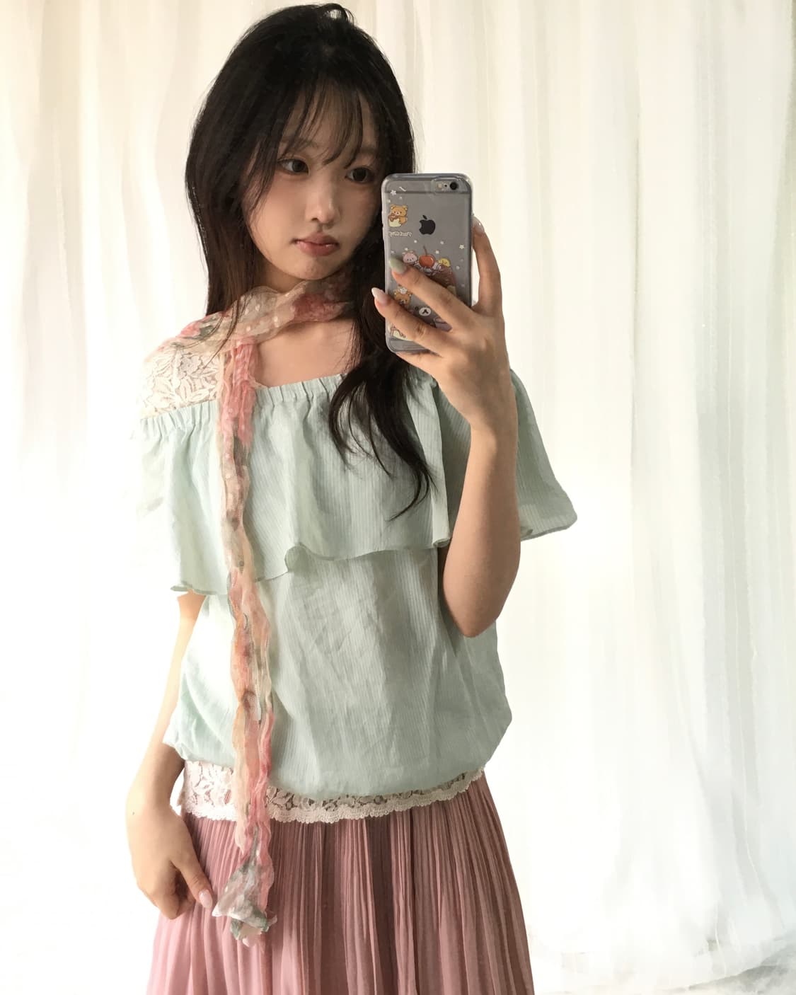 빈티지 민트 핑크 플라워 코디세트 상품이미지1