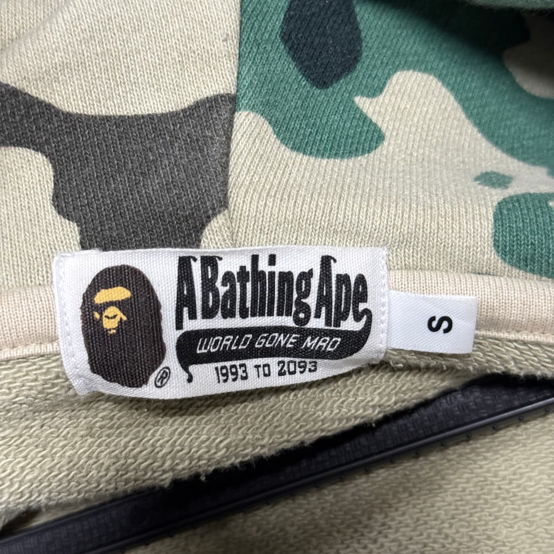 정품 베이프 우드랜드 카모 컬리지 풀 집업 후디 상품이미지5