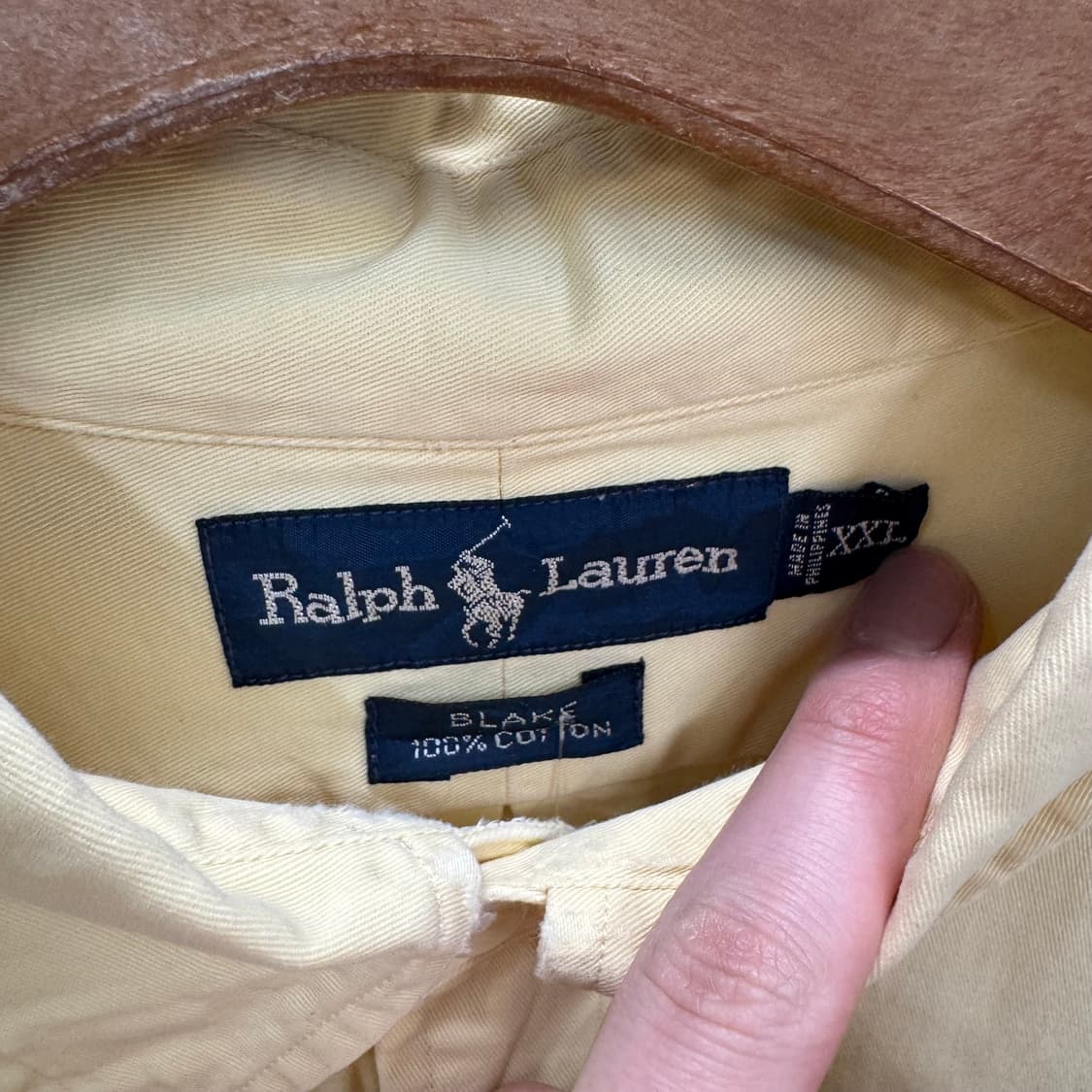 폴로 랄프로렌 솔리드 긴팔 셔츠 블랙 포니 포인트 옐로우 상품이미지6