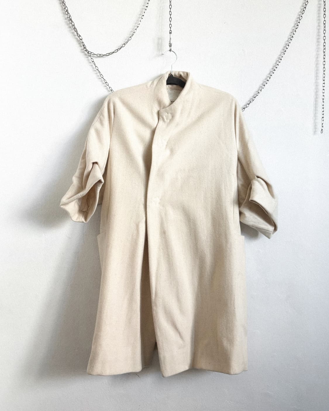 too good x 10corsocomo 드레이프 슬리브 써머 울 롱코트 상품이미지4
