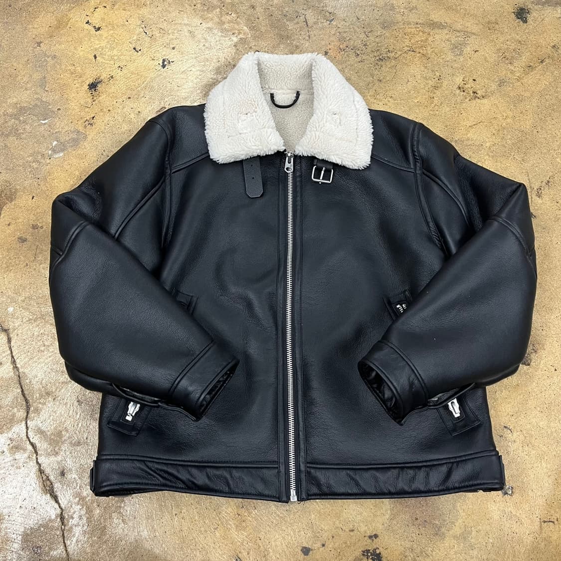 [정품/L] 자라 블랙 무스탕 양털 자켓 b19 상품이미지2