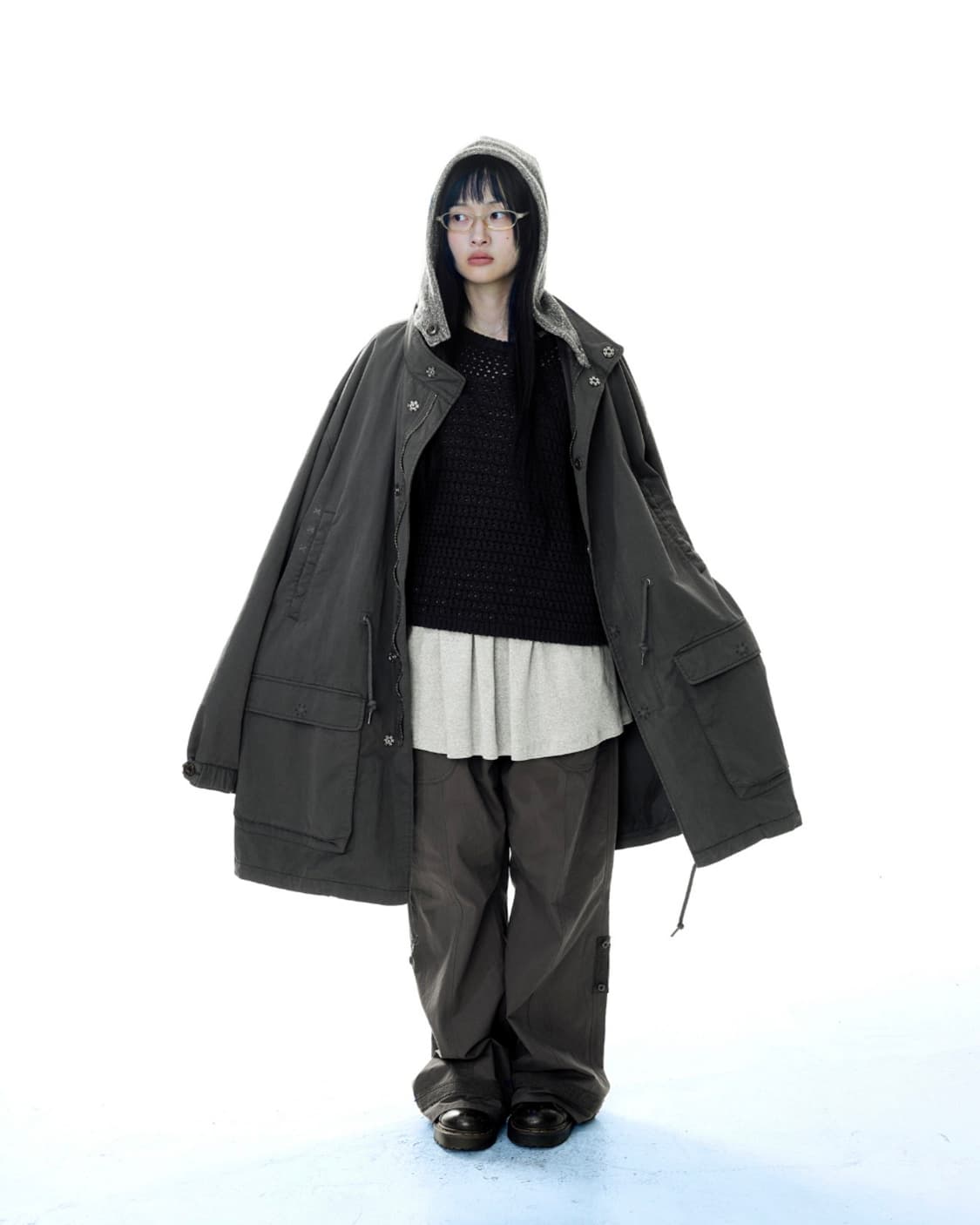 [COYSEIO] 코이세이오 워시드 밀리터리 자켓 머드 차콜 상품이미지9