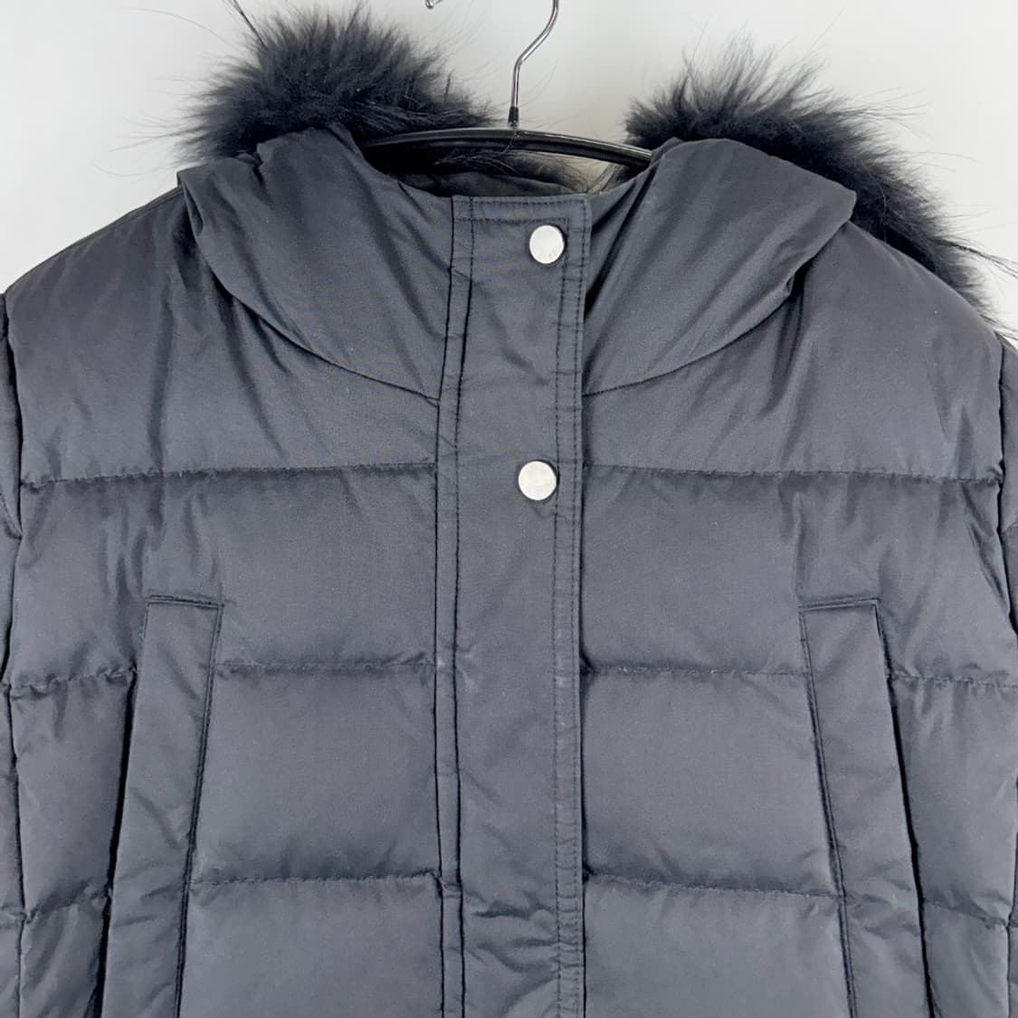 (90) 닥스 우먼스 라쿤퍼 구스다운 롱 패딩 블랙 상품이미지3