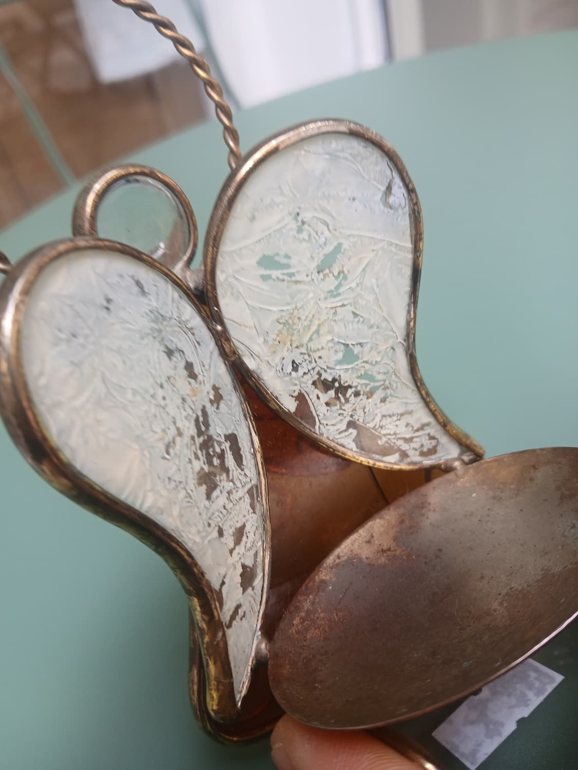 미국 빈티지 스테인드글라스  천사 캔들 홀더 상품이미지3