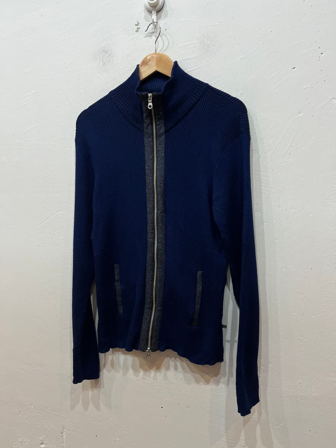 MORGAN HOMME 투웨이 골지 니트집업 상품이미지1