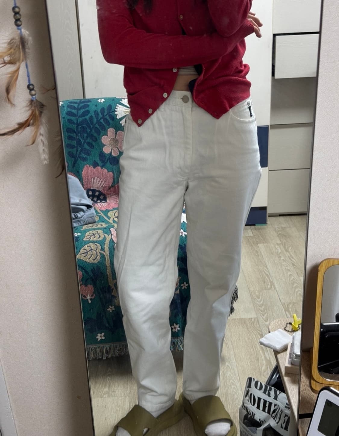  🤍DKNY 화이트 데님 팬츠 26 상품이미지3