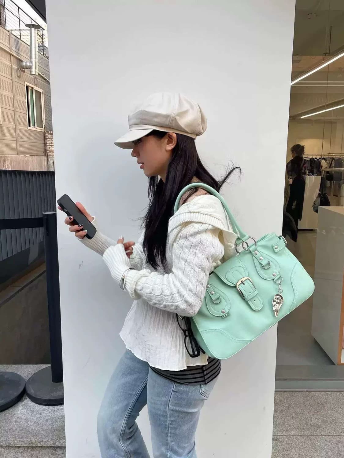 디망쉬 Dimanche 민트 버클 에디터 숄더백 봄여름 데일리 가방 상품이미지3