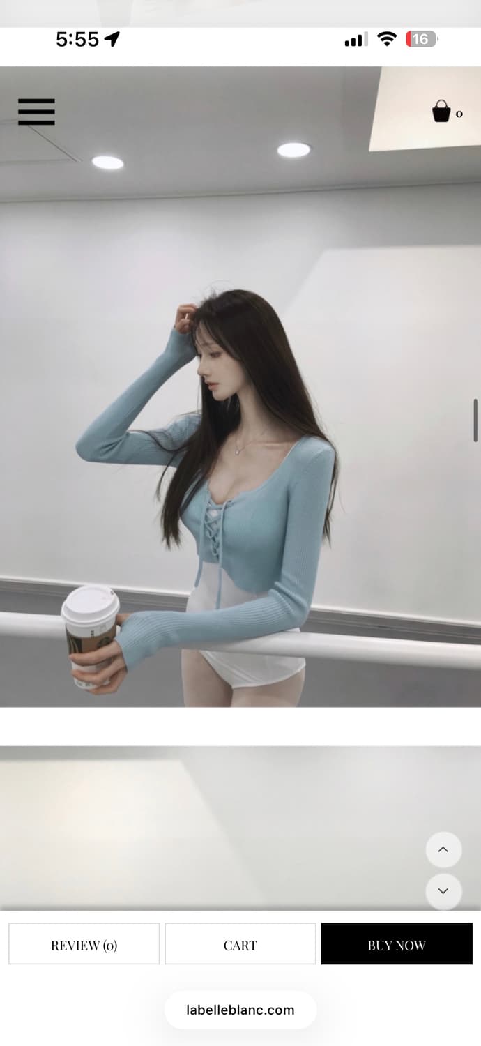 [라벨르블랑] 퓨어 니트 워머 하늘 상품이미지1