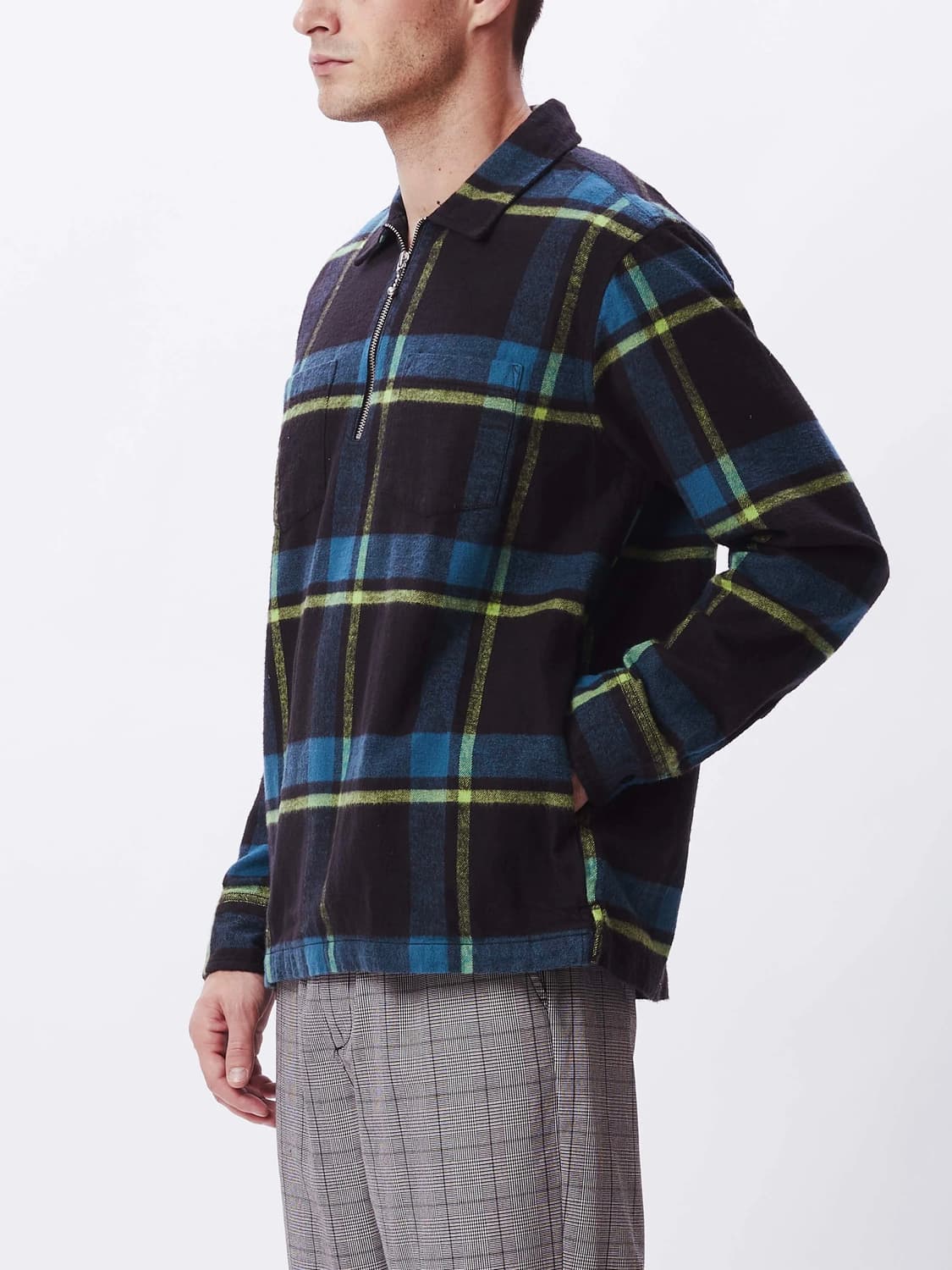 오베이 하프집업 체크 셔츠 상품이미지6