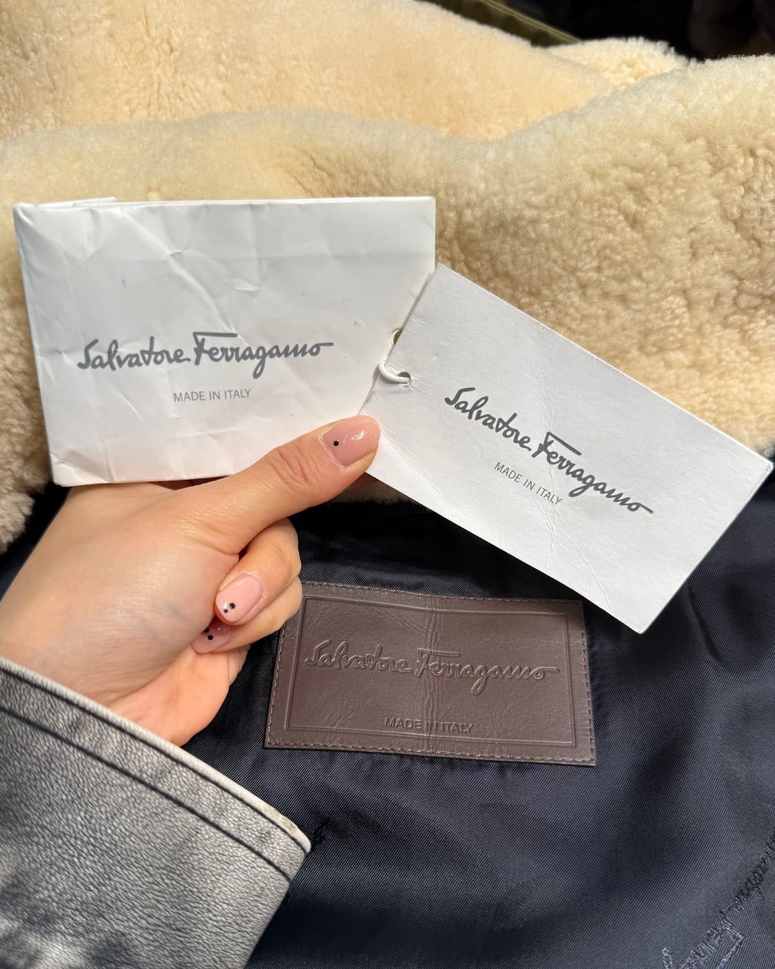 페라가모 올리브 그린 벨티드 폴리마인드 자켓  상품이미지8