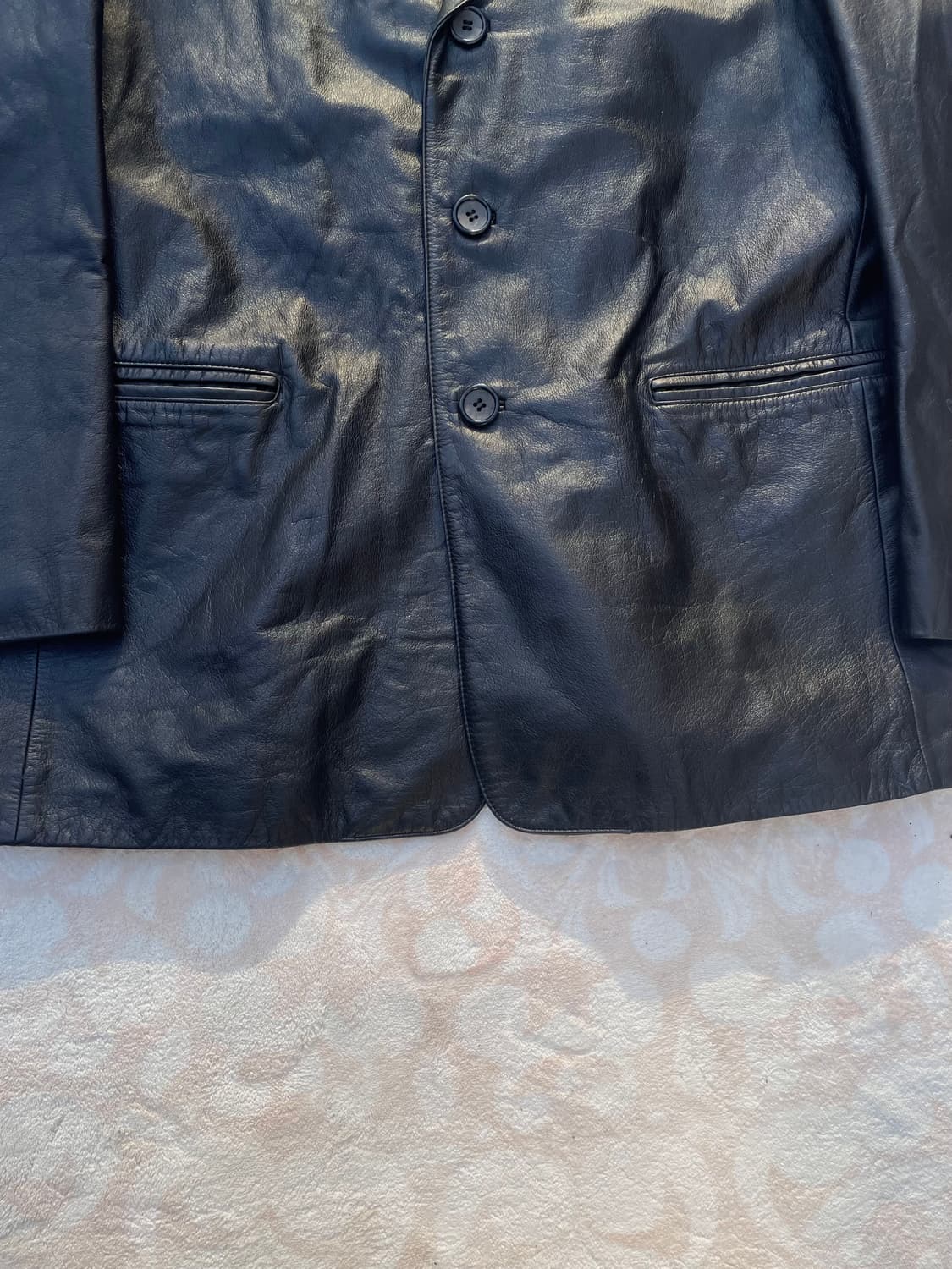 90s 빅토리 블랙 레더블레이져 japan  상품이미지4