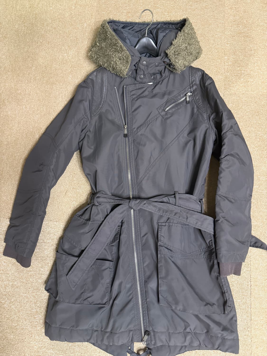 디젤 가죽패치 패딩 야상   95사이즈 상품이미지1