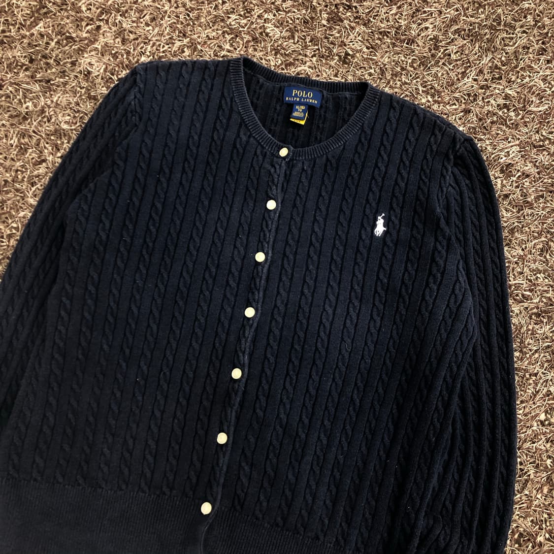 폴로 랄프로렌 걸즈 네이비 코튼 케이블 가디건 상품이미지2